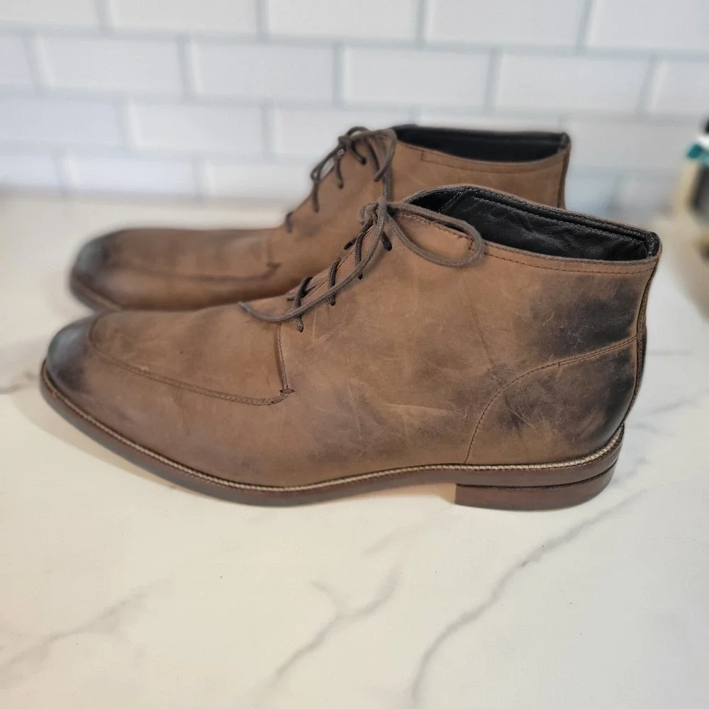 Cole Haan Kennedy Grand Waterproof Brown Leather Chukka Boots Mens 11.5 M C28633